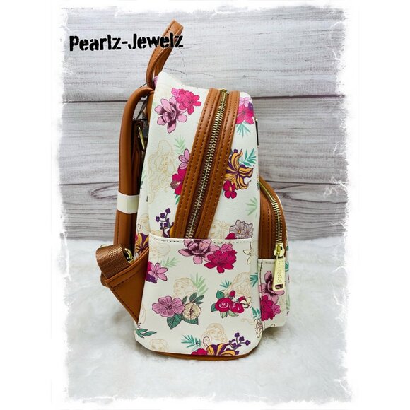 Loungefly Disney Princess Ariel Aurora Belle Rapunzel Fall Floral Mini Backpack main image 5